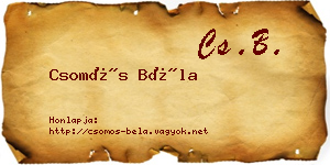 Csomós Béla névjegykártya